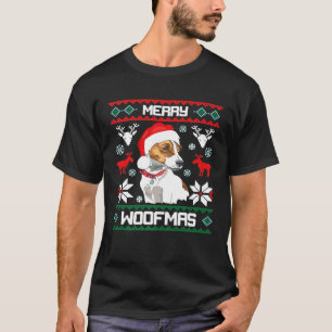 Jack Russell Terrier Gift For Merry Christmas Woof T-Shirt