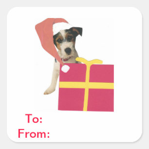 Jack Russell Terrier Gift Tags To and From Sticker