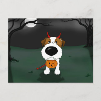 Jack Russell Terrier Halloween Postcard