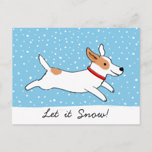 Jack Russell Terrier - Happy Snow Dog Holiday Postcard