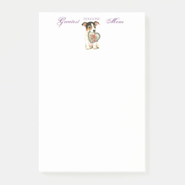 Jack Russell Terrier Heart Mom Post-it Notes (Front)