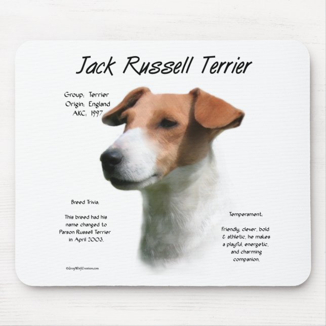 Jack Russell Terrier History  Mouse Pad (Front)
