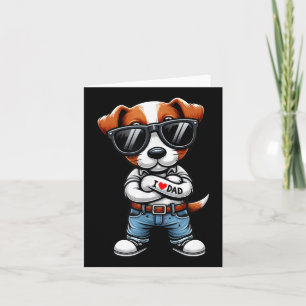 Jack Russell Terrier I Love Dad Funny Dog Tattoo  Card