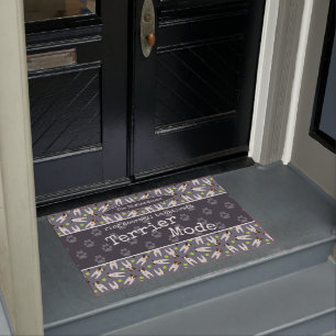 Jack Russell terrier mode personalized family name Doormat