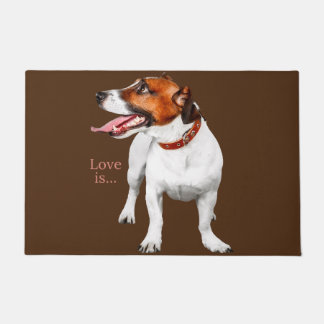 jack russell terrier  mom dad women men kids love  doormat