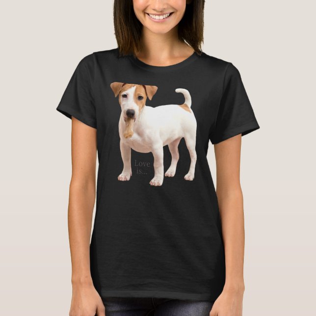 Jack Russell Terrier  Mom Dad Women Men Kids Love  T-Shirt (Front)