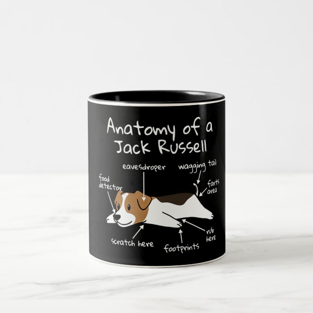 Jack Russell Terrier Mug à café à deux tons (Centre)