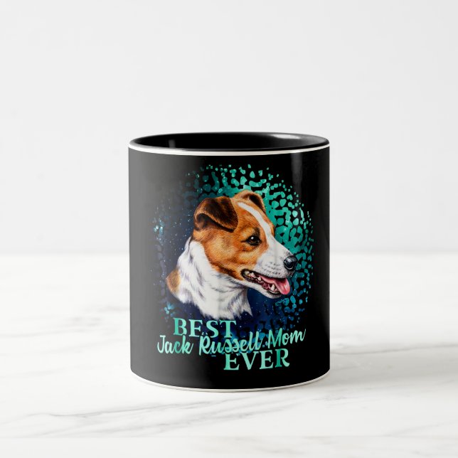Jack Russell Terrier Mug à café à deux tons (Centre)