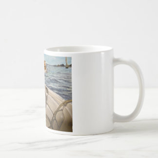 Jack Russell Terrier on boat Coffee Mug