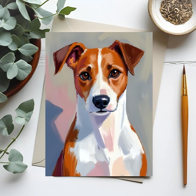 Jack Russell Terrier Painting Dog Pet Postcard (Creator Uploaded)