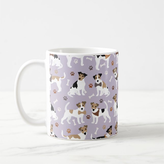 Jack Russell Terrier Paws and Bones Coffee Mug (Left)