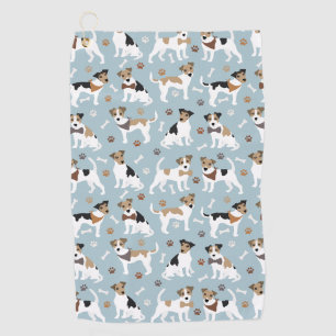 Jack Russell Terrier Paws and Bones Golf Towel