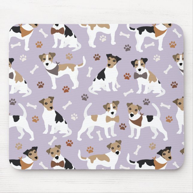Jack Russell Terrier Paws and Bones Mouse Pad (Front)
