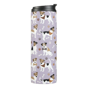 Jack Russell Terrier Paws and Bones Thermal Tumble Tumbler