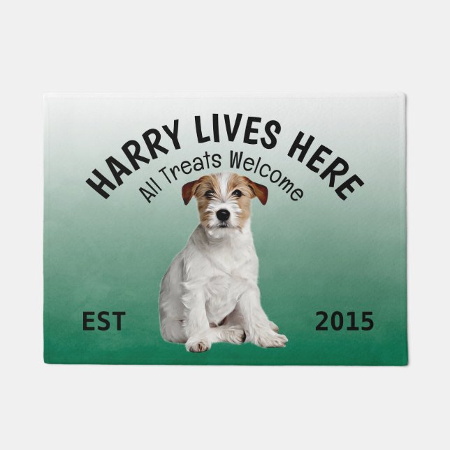 Jack Russell Terrier Personalized Dog Lover  Doorm Doormat (Front)