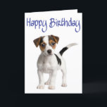 Jack Russell Terrier Puppy Dog Birthday Card<br><div class="desc">Send some Jack Russell love to friends and family. This Cute Happy Birthday card features a Jack Russell Terrier puppy dog highlighted against a crisp white background. Verse inside card reads: Best wishes for a joyous day filled with love and laughter. Other Jack Russell Terrier Dog products and gifts you...</div>