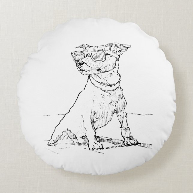 Jack Russell Terrier  Round Pillow (Front)