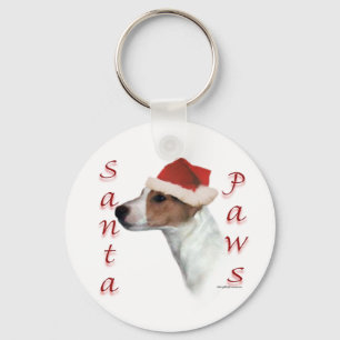 Jack Russell Terrier Santa Paws Keychain