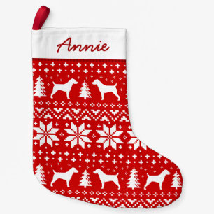 Jack Russell Terrier Silhouettes Pattern Cute Small Christmas Stocking