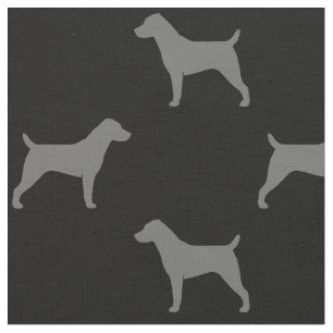 Jack Russell Terrier Silhouettes Pattern Fabric