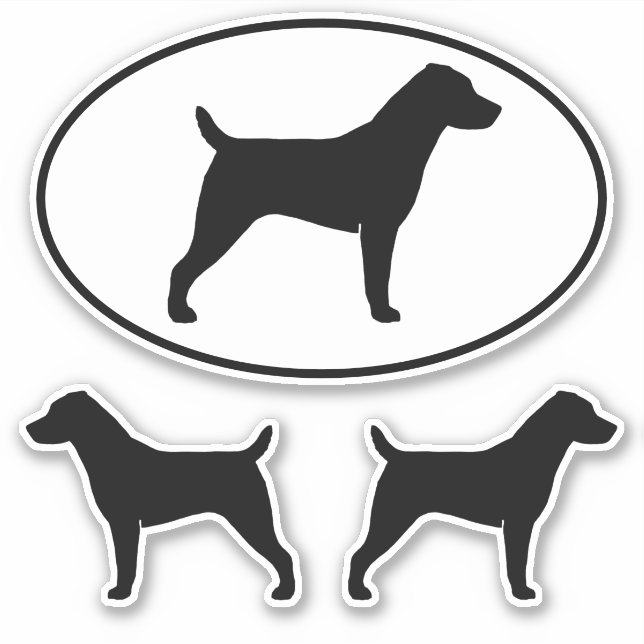 Jack Russell Terrier Silhouettes Vinyl Sticker Set (Front)