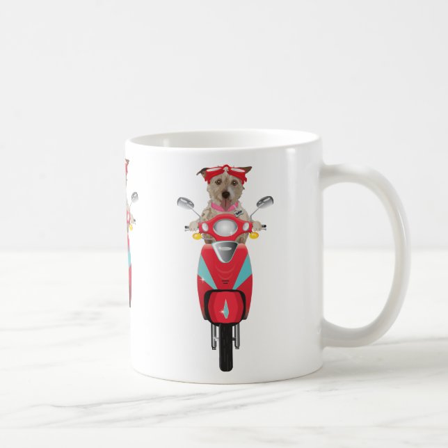 Jack Russell Terrier sur la tasse rouge de (Droite)