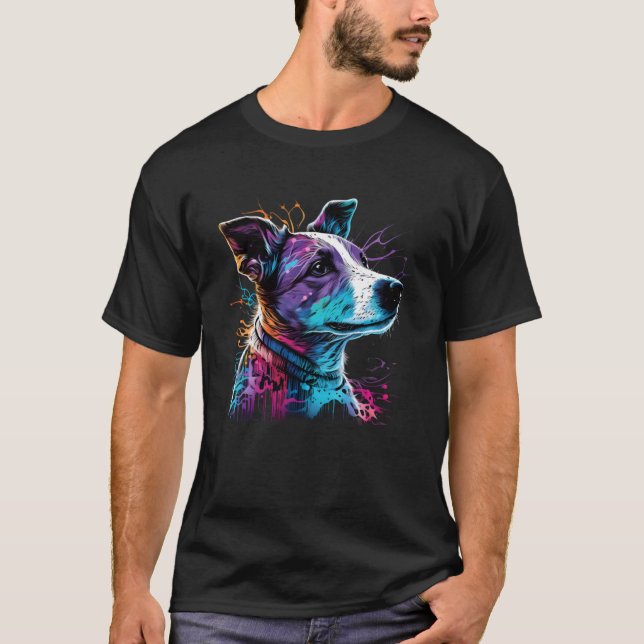 Jack Russell Terrier Synthwave T-Shirt (Front)