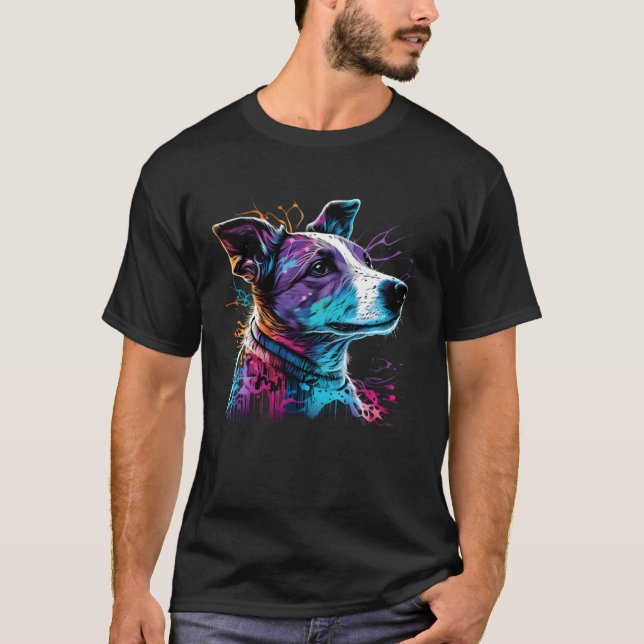 Jack Russell Terrier Synthwave T-Shirt (Front)