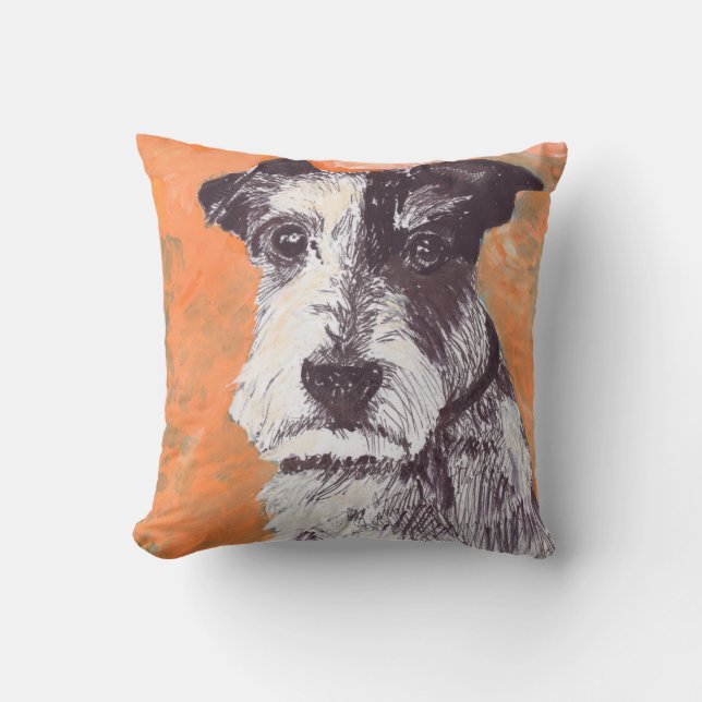 Jack Russell Terrier Throw Pillow (Front)