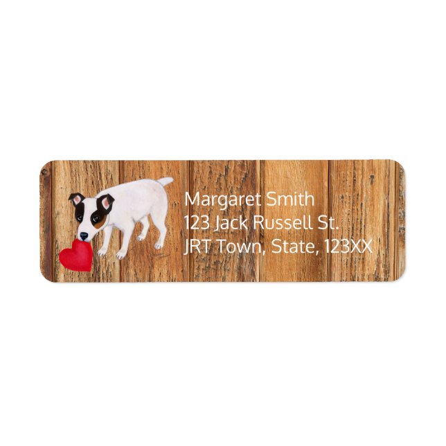Jack Russell Terrier Valentine Adresse Wood (Devant)