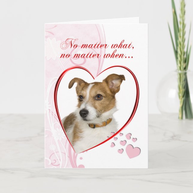 Jack Russell Terrier Valentine Holiday Card (Front)
