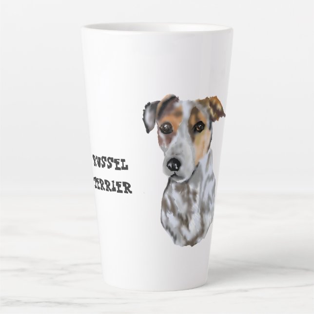 Jack Russell Terrier White  Latte Mug (Front)