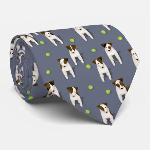Jack Russell Terriers dogs tennis balls slate Tie