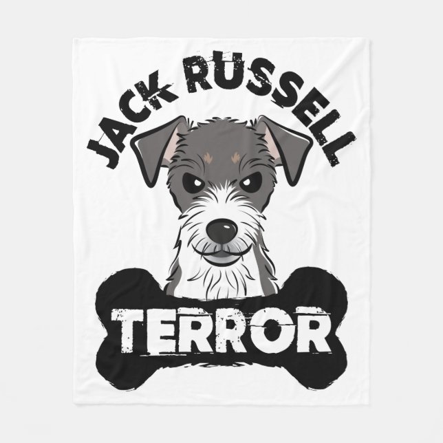 Jack Russell Terror Funny Parsons Terrier Dog Fleece Blanket (Front)