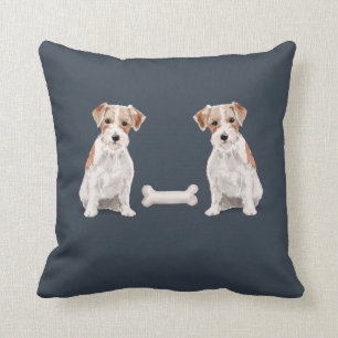Jack Russell Vs Jack Russell (Wire Haired) Throw Pillow