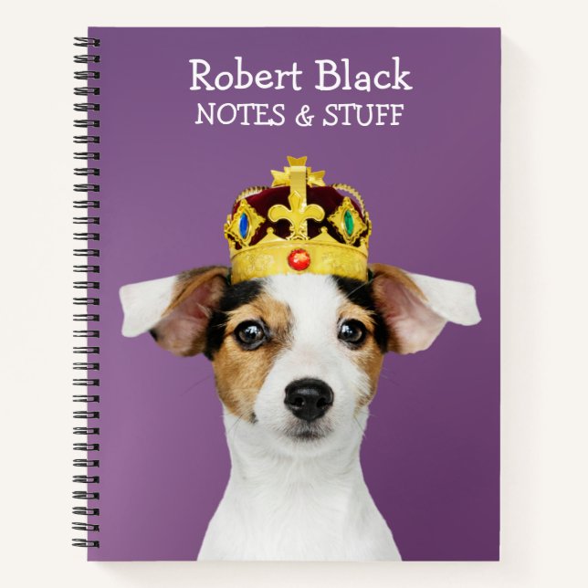Jack Russell wearing a crown Notebook (Front)
