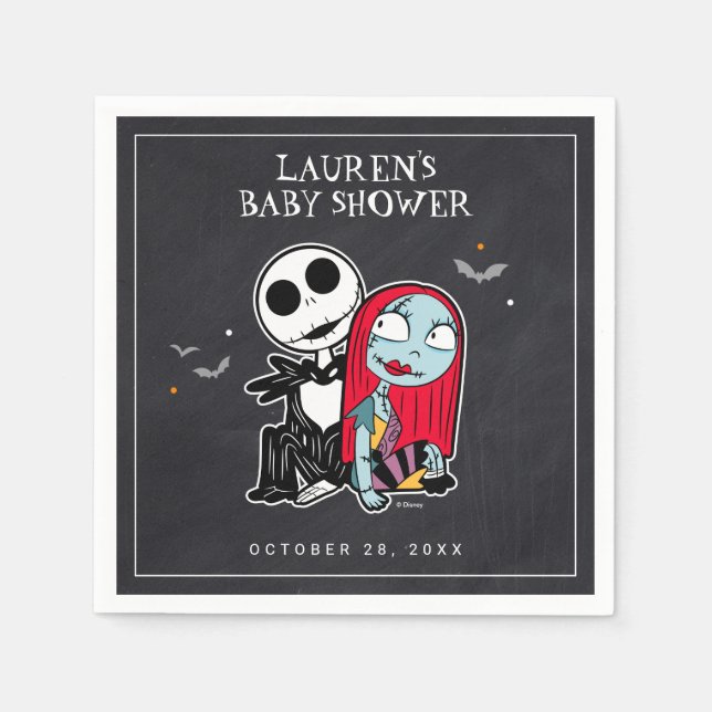 Jack & Sally Baby Shower | Chalkboard Napkin (Front)