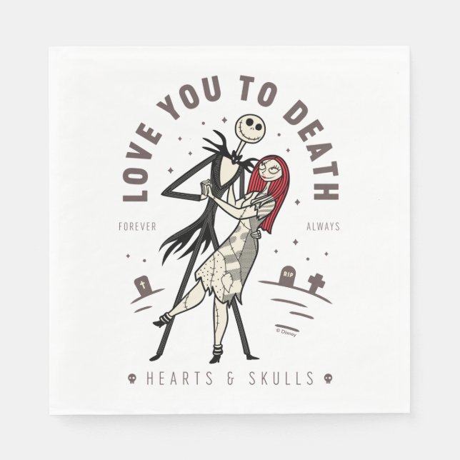 Jack & Sally - Love You To Death, Forever, Always Napkin (Front)