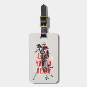 Jack & Sally - Love You To Death Typography Luggage Tag