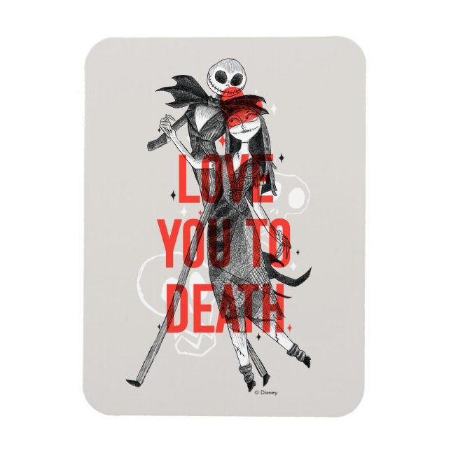 Jack & Sally - Love You To Death Typography Magnet (Vertical)