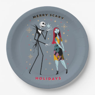 Jack & Sally   Merry Scary Holidays Paper Plate