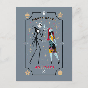 Jack & Sally   Merry Scary Holidays Postcard