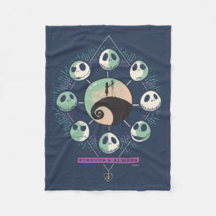 Jack & Sally Moon Phases - Forever & Always Fleece Blanket