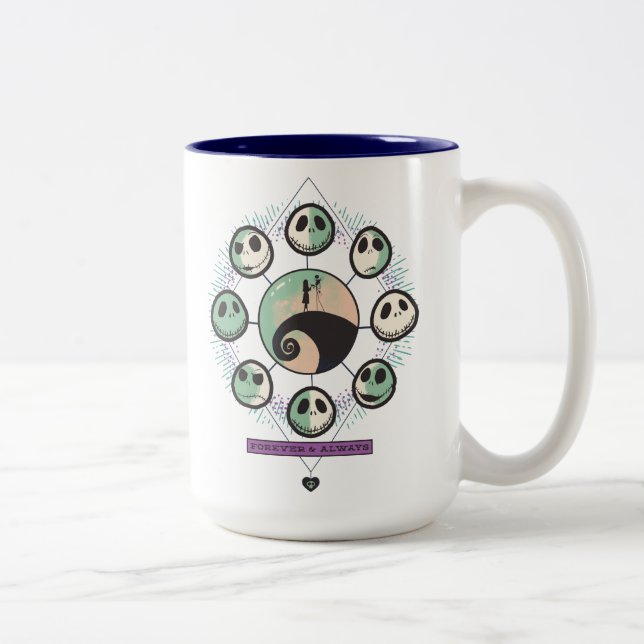Jack & Sally Moon Phases - Forever & Always Two-Tone Coffee Mug (Right)
