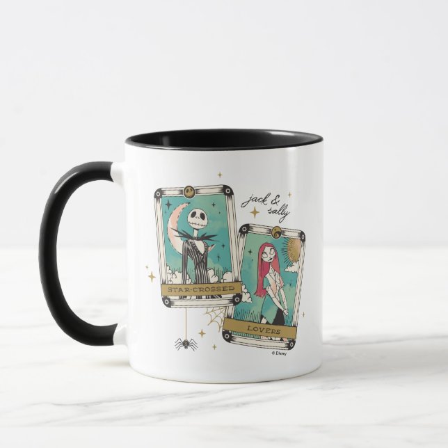 Jack & Sally Star-Crossed Lovers Tarot Cards Mug (Left)
