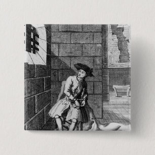 Jack Shepperd in Newgate Prison, 1724 2 Inch Square Button