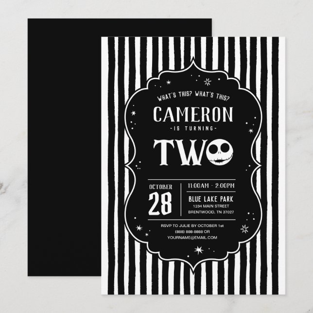 Jack Skellington 2nd Birthday - TWO Invitation (Front/Back)
