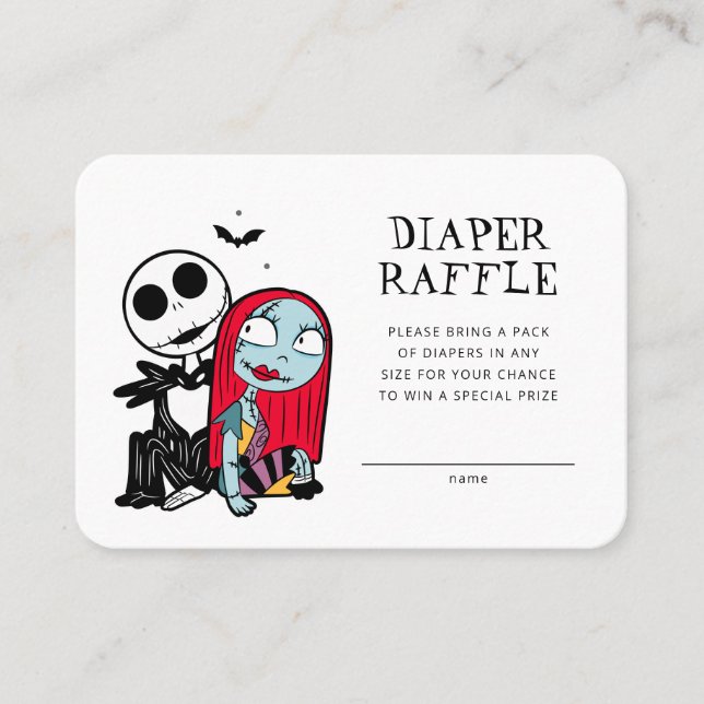 Jack Skellington and Sally Baby Shower Place Card (Front)