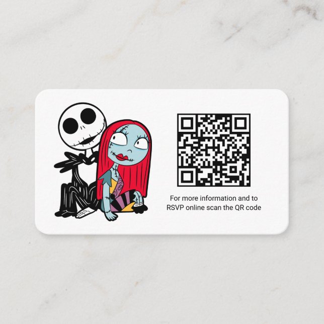Jack Skellington and Sally  Baby Shower Registry Enclosure Card (Front)