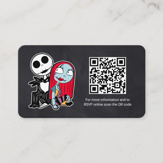 Jack Skellington and Sally  Baby Shower Registry Enclosure Card (Front)